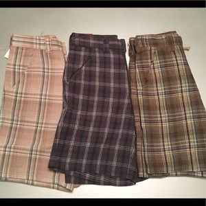 NWT: Set of 3: Radius Plaid Shorts